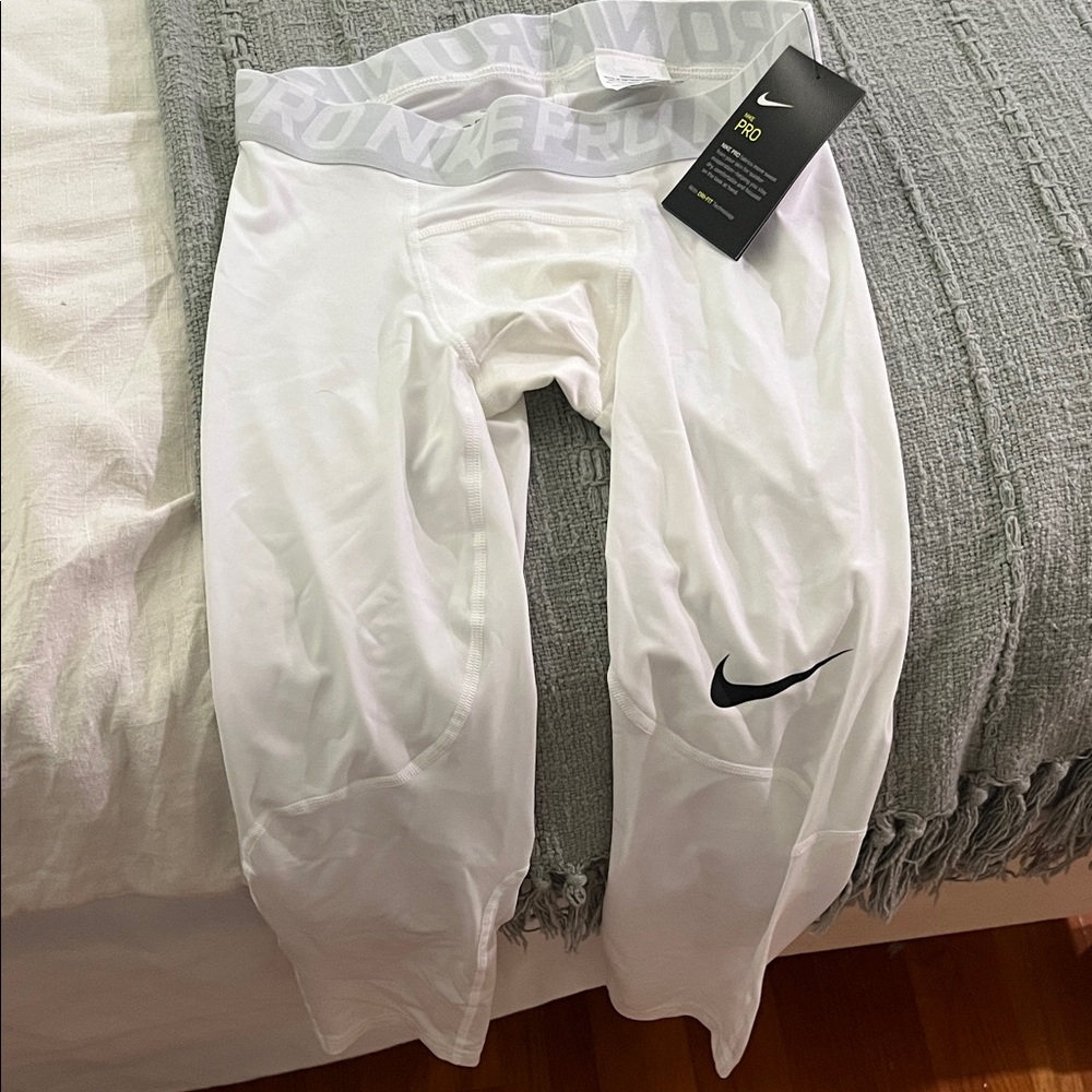 Nike White Pro Running Tights